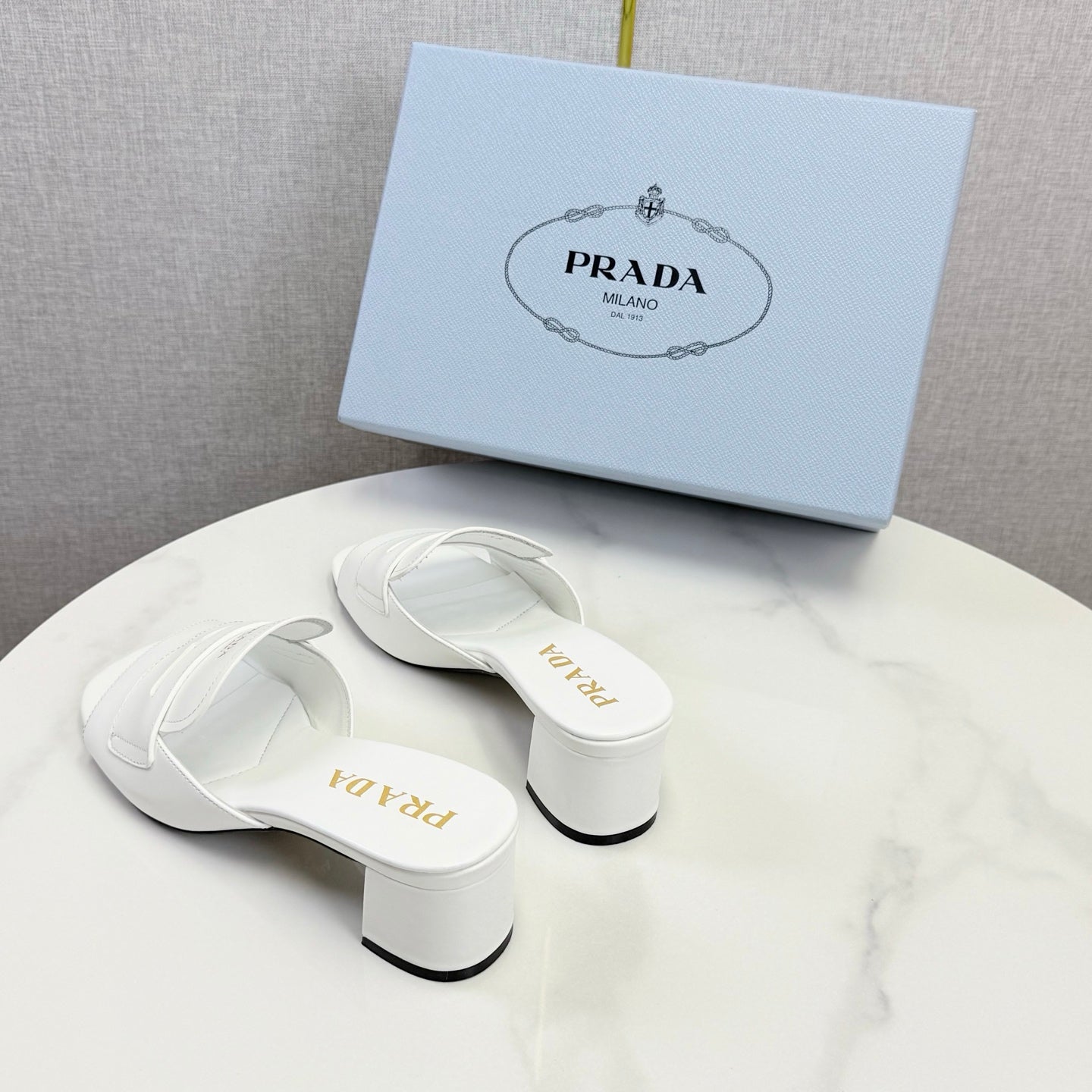 Prada Sandals 4.5cm White Leather 639958