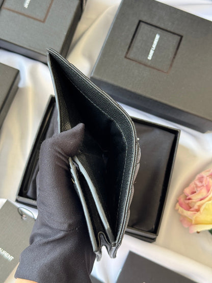 YSL Wallet Black Cowhide 240570