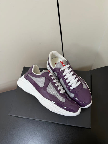 Prada America's Cup Sneaker Purple Patent Leather Mesh 618926