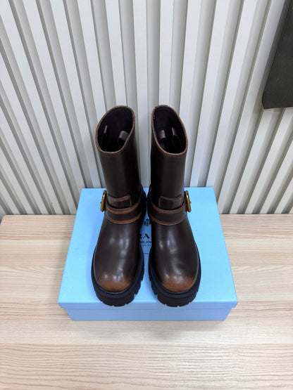 PRA Martin boots dark chocolate brown sheepskin 443645