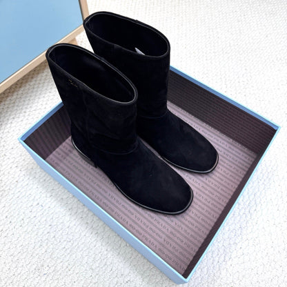 PRA latest mid-length boots black suede 443657