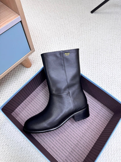 PRA latest mid-length boots black sheepskin 443659