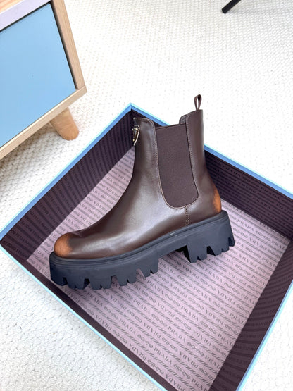 PRA ankle boots dark chocolate brown sheepskin 443662