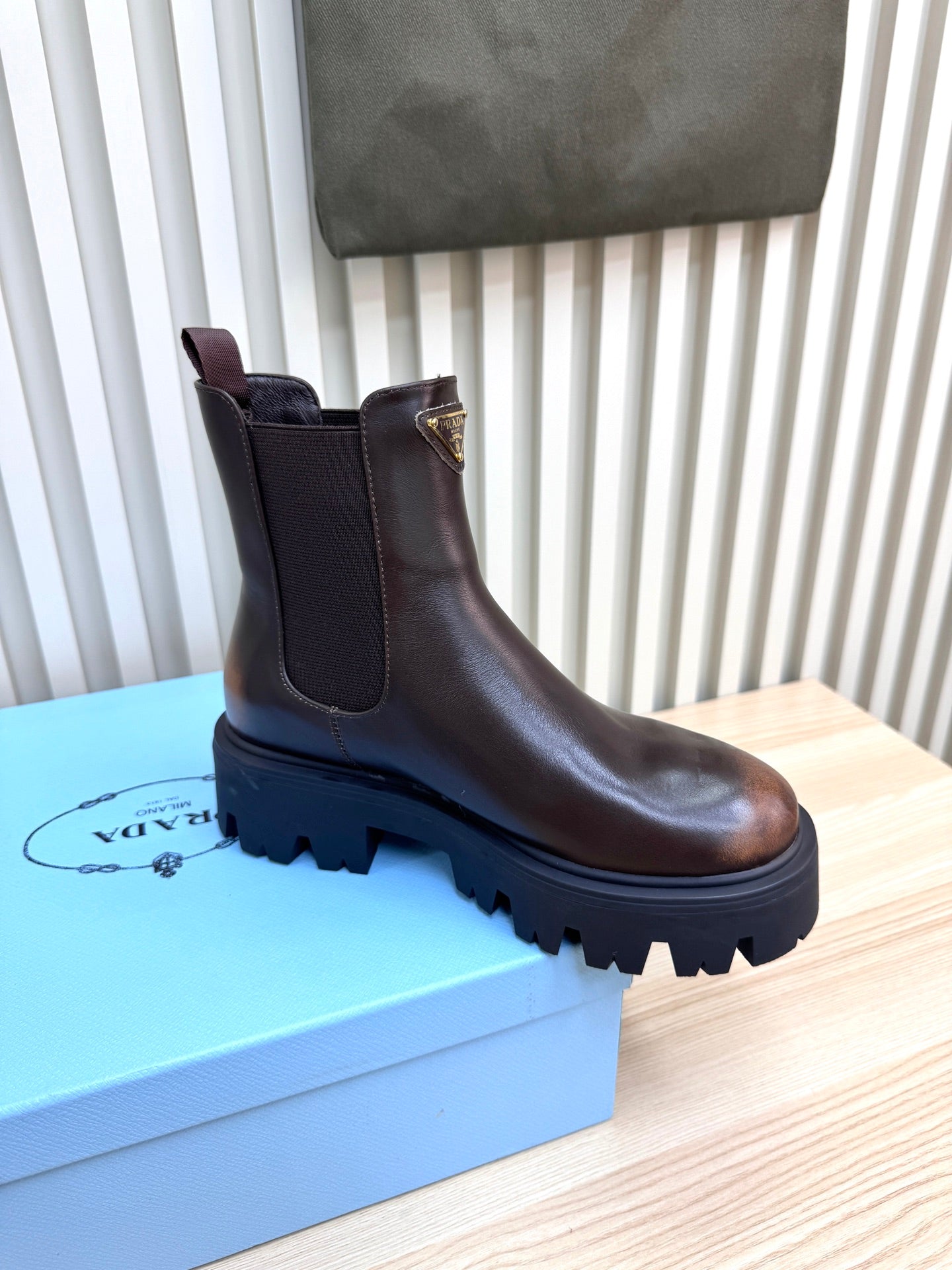 PRA ankle boots dark chocolate brown sheepskin 443662