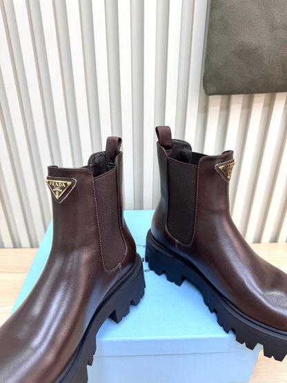 PRA ankle boots dark chocolate brown sheepskin 443662