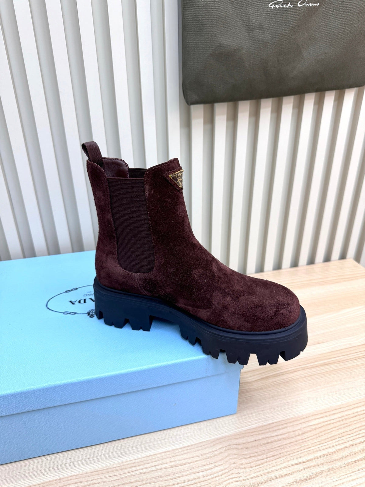 PRA ankle boots burgundy brown suede 443665
