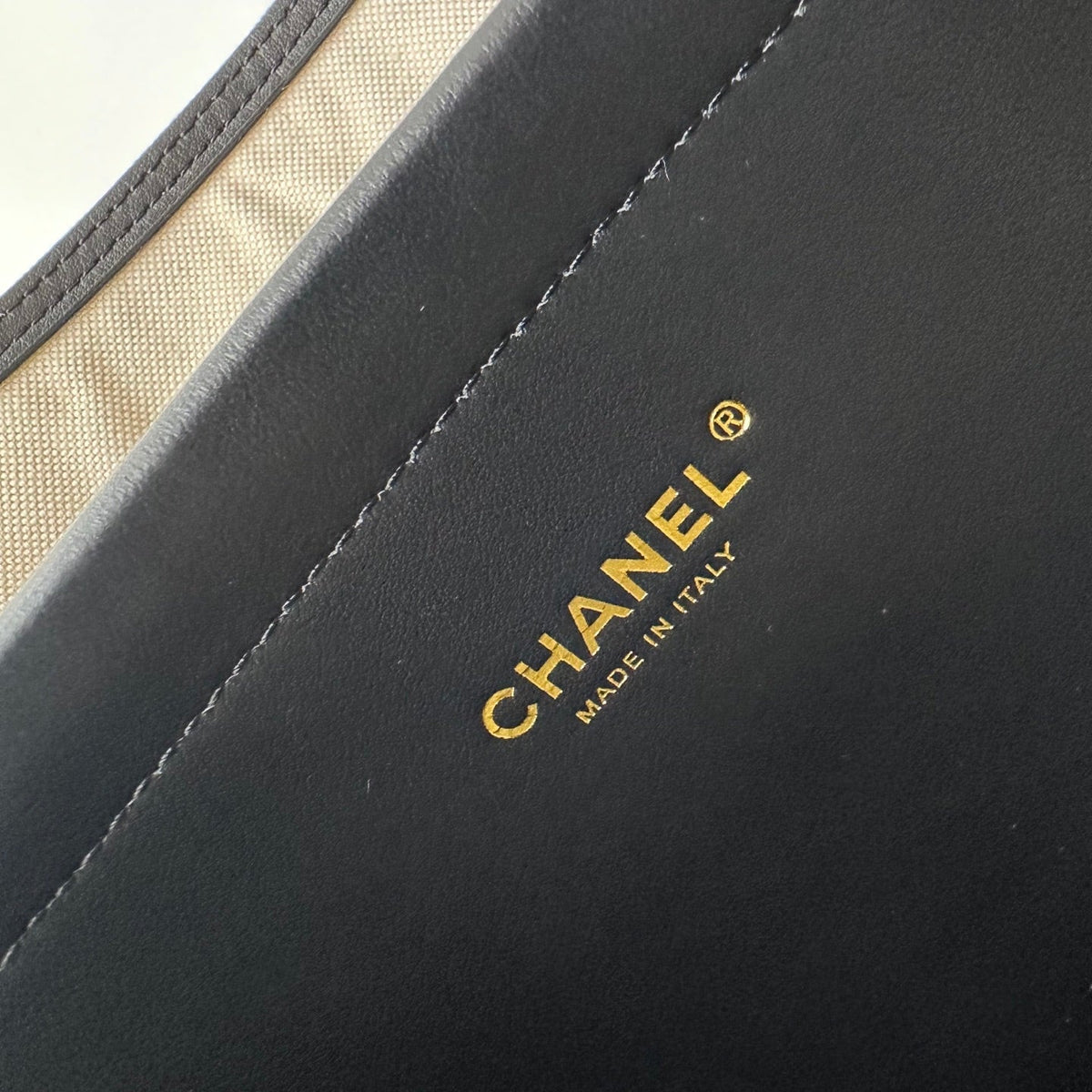 Chanel 2026 Shopping Bag 43cm Blue Black Denim Calfskin