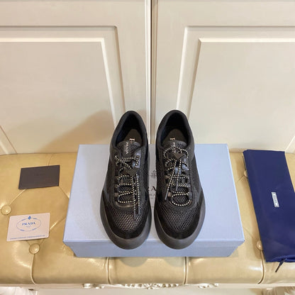 Prada Speedrock Sneaker Black Suede Mesh 687794