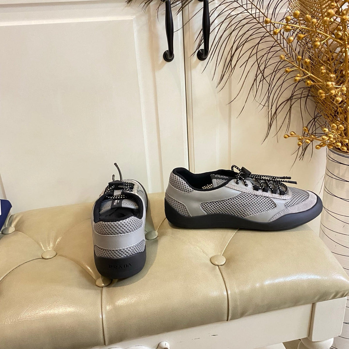 Prada Speedrock Sneaker Grey Suede Mesh 687799