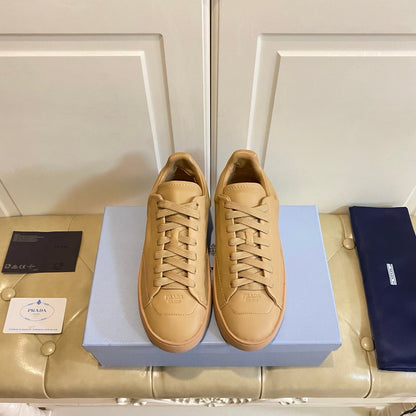 Prada 26s Court Sneakers Full Beige Leather 866068