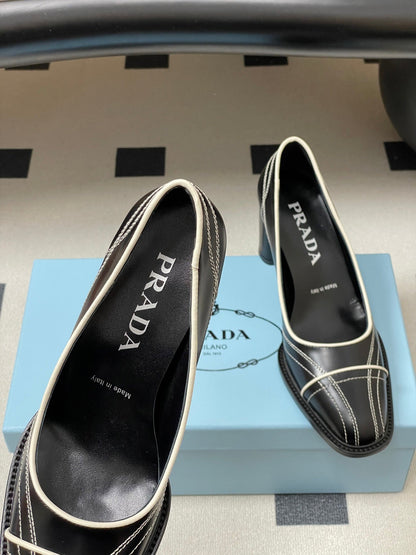PRA 26SS Pump 70 Black White Cowhide 593843