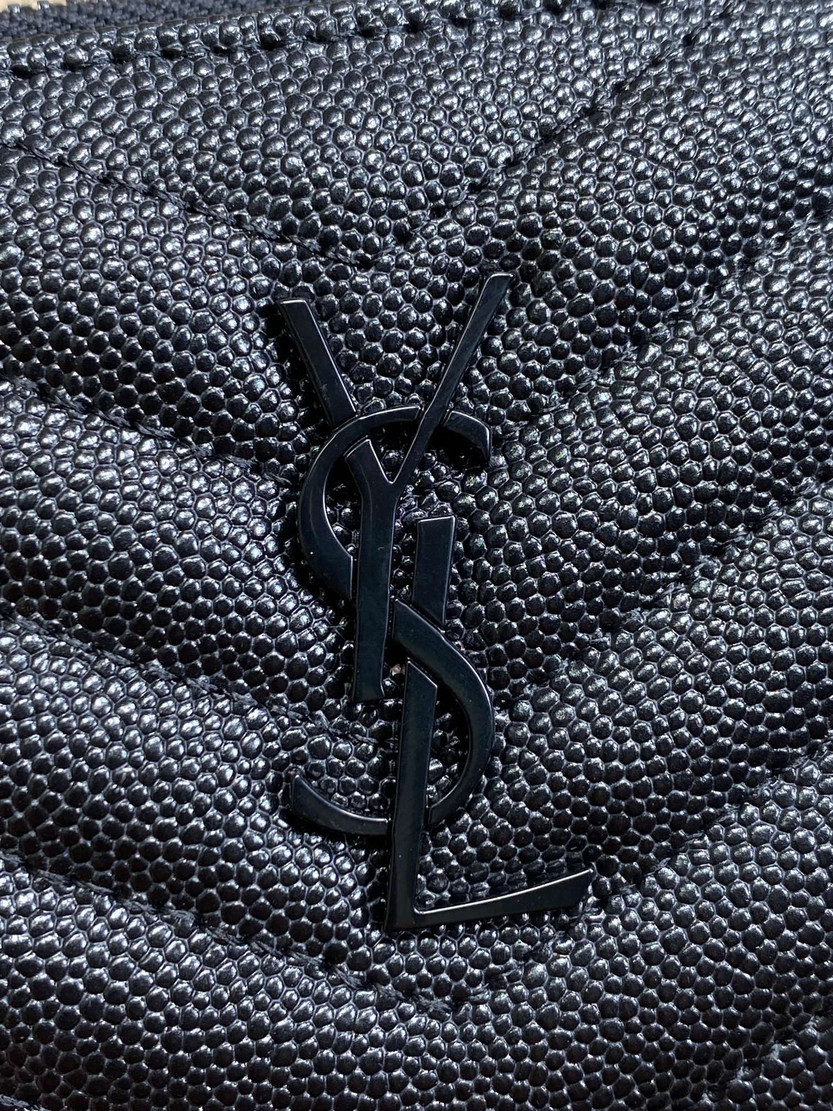 YSL Monogram Wallet Wallet 13cm Full Black Caviar Cowhide
