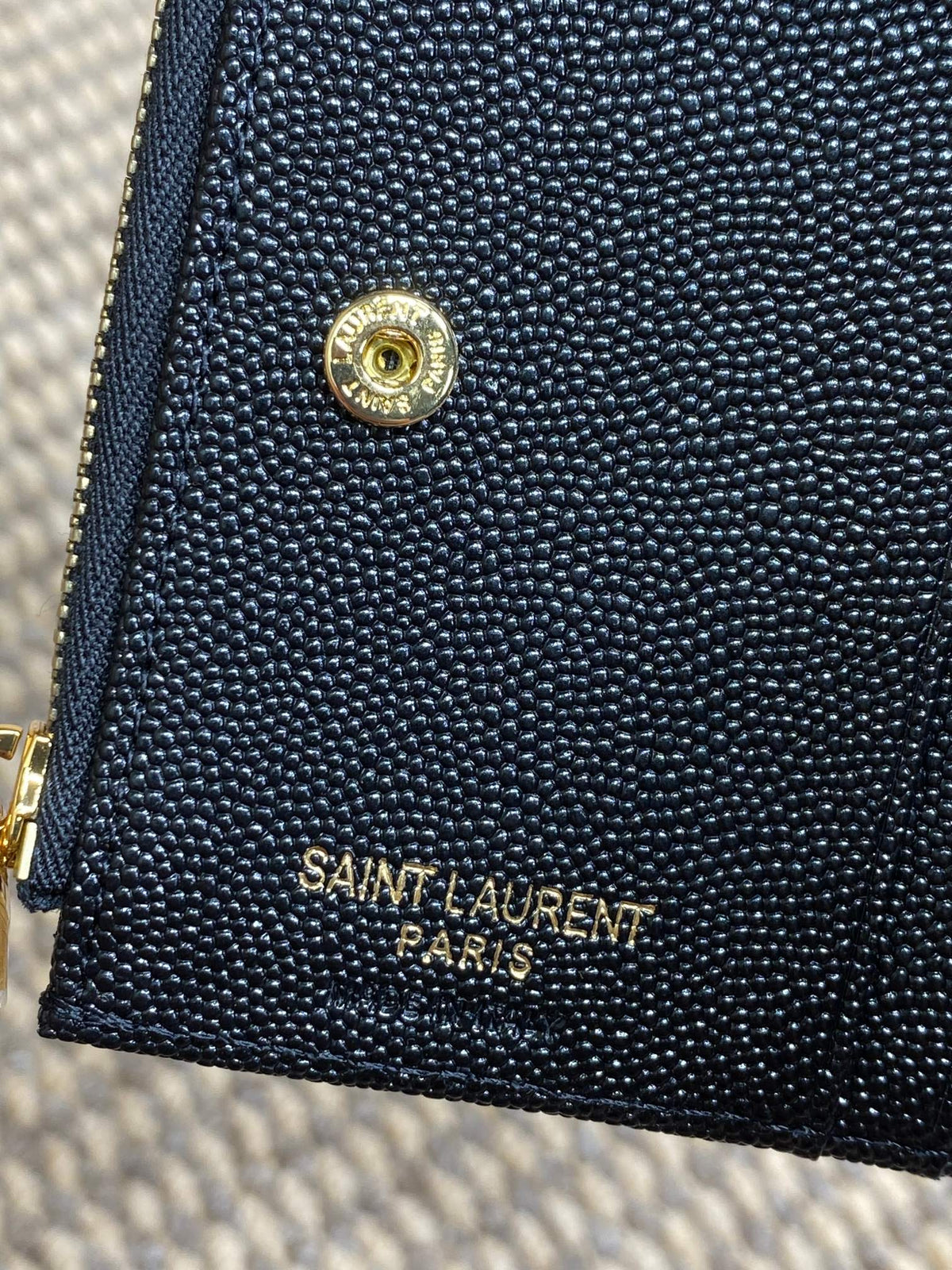 YSL Cassandre Matelassé Bi-Fold Wallet Black Caviar Cowhide GHW
