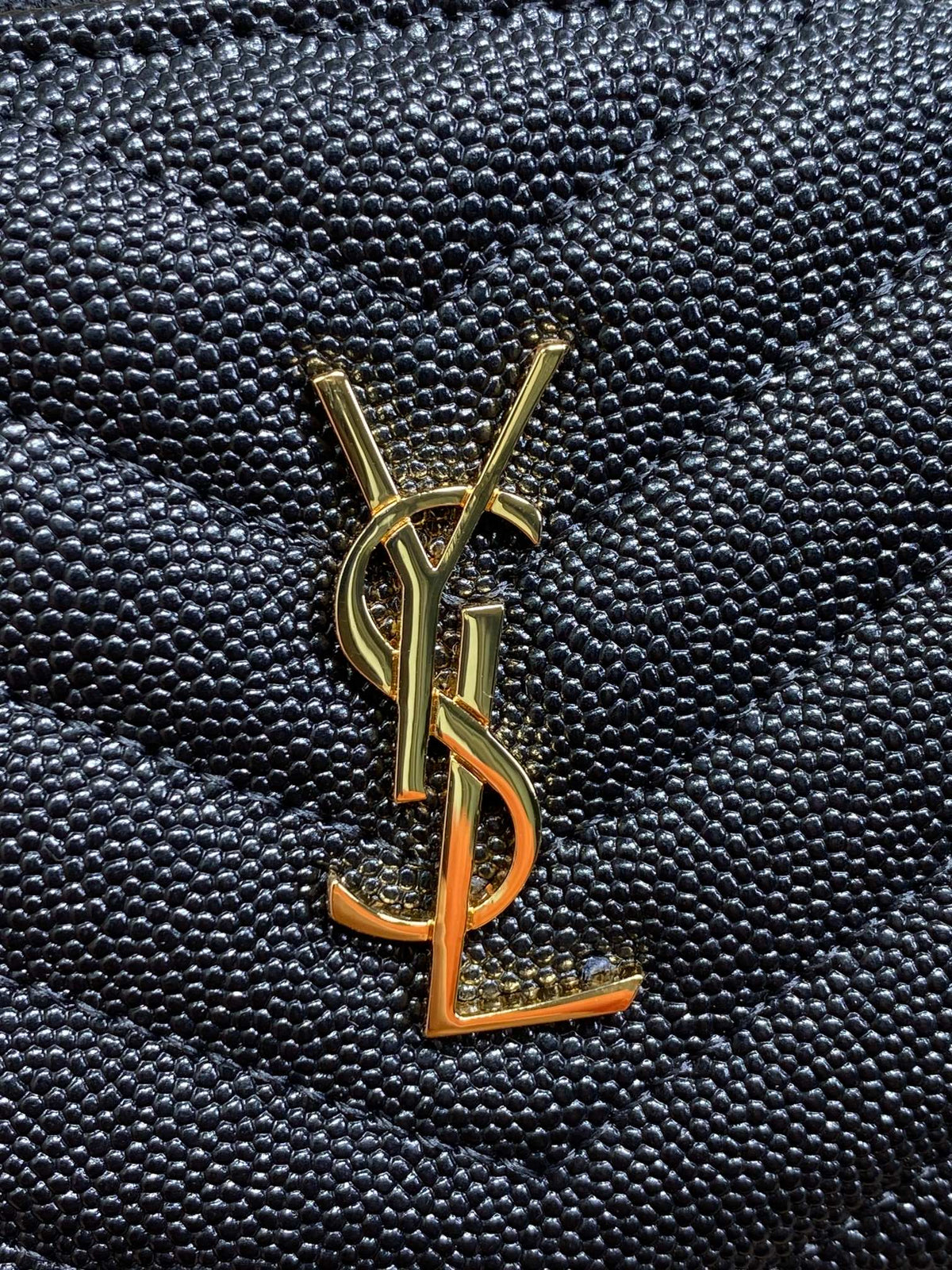 YSL Cassandre Matelassé Bi-Fold Wallet Black Caviar Cowhide GHW