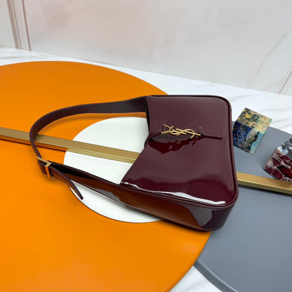YSL 5 𝐀̀ 7 Bag 24cm Burgundy Patent Leather 285567