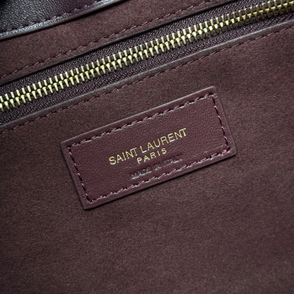 YSL 5 𝐀̀ 7 Bag 24cm Burgundy Patent Leather 285567