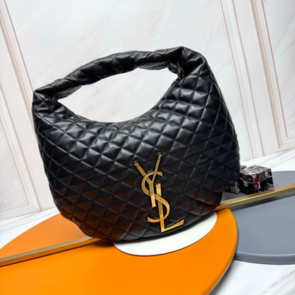 YSL Icarino Large Shoulder Bag Black Quited Leather 286001