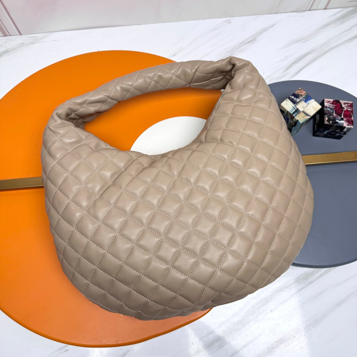 YSL Icarino Large Shoulder Bag Beige Quited Leather 286004
