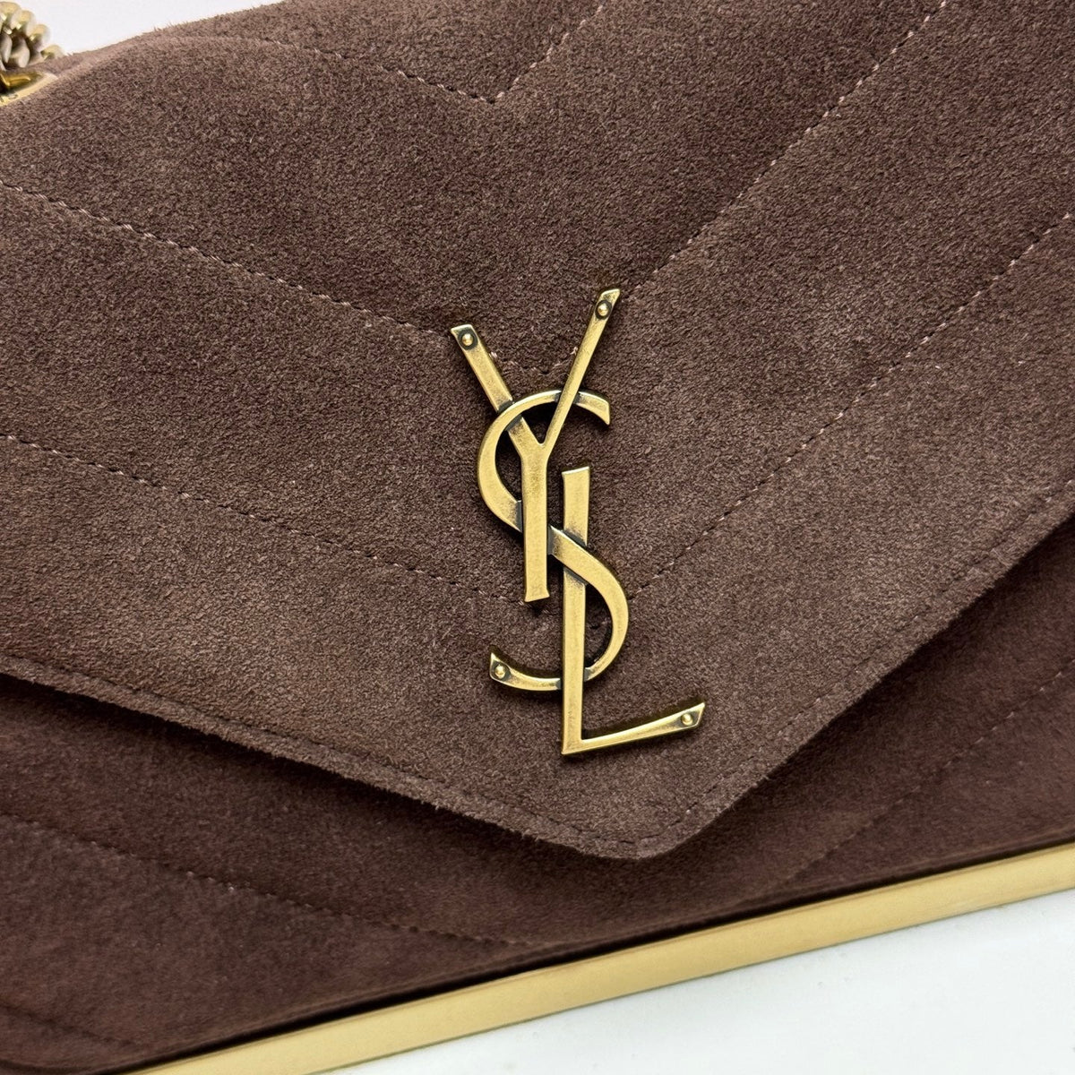 YSL Loulou Small Bag 24cm Coffee Suede 285673