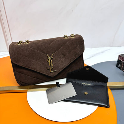 YSL Loulou Bag 29cm Coffee Suede 285667