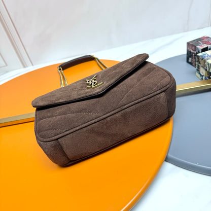 YSL Loulou Bag 29cm Coffee Suede 285667