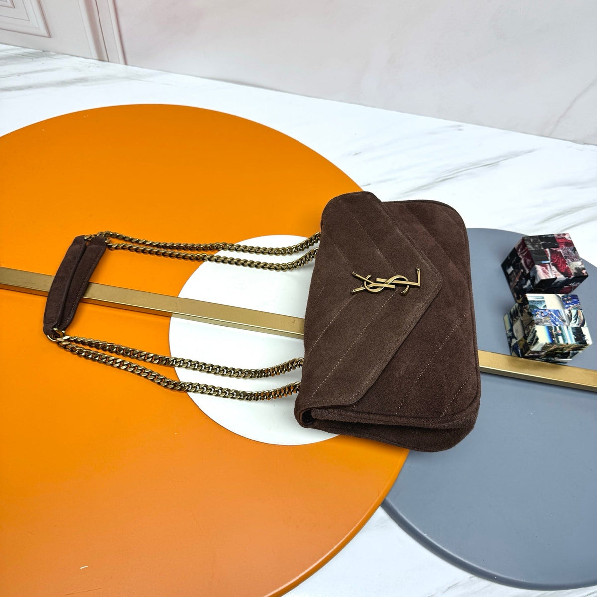 YSL Loulou Small Bag 24cm Coffee Suede 285673