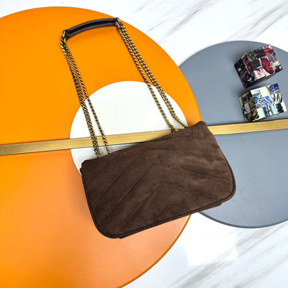 YSL Loulou Bag 29cm Coffee Suede 285667