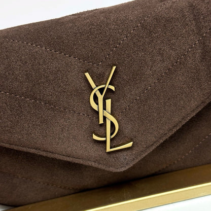 YSL Loulou Mini Bag 20cm Coffee Suede 285677