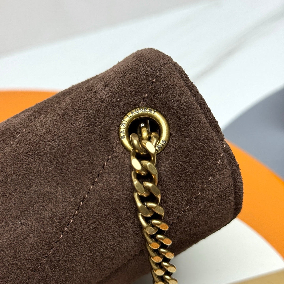 YSL Loulou Mini Bag 20cm Coffee Suede 285677