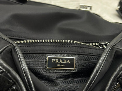 Prada 25AW Men's Saddle Bag 22 Black  Re Nylon Fabric