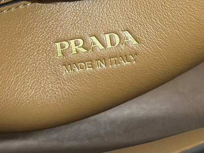 Prada Buckle Tote Bag 28cm Brown Cowhide