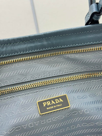Prada Bonnie Extra-Large 42cm Blue Gray Calfskin