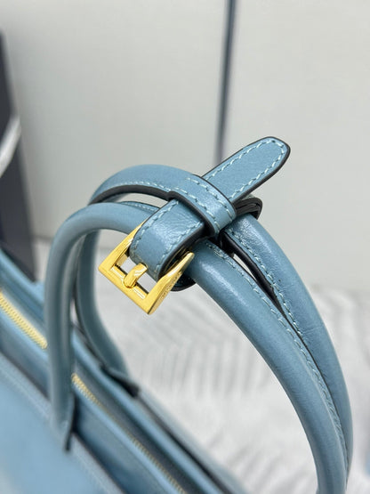 Prada Bonnie Extra-Large 42cm Blue Gray Calfskin