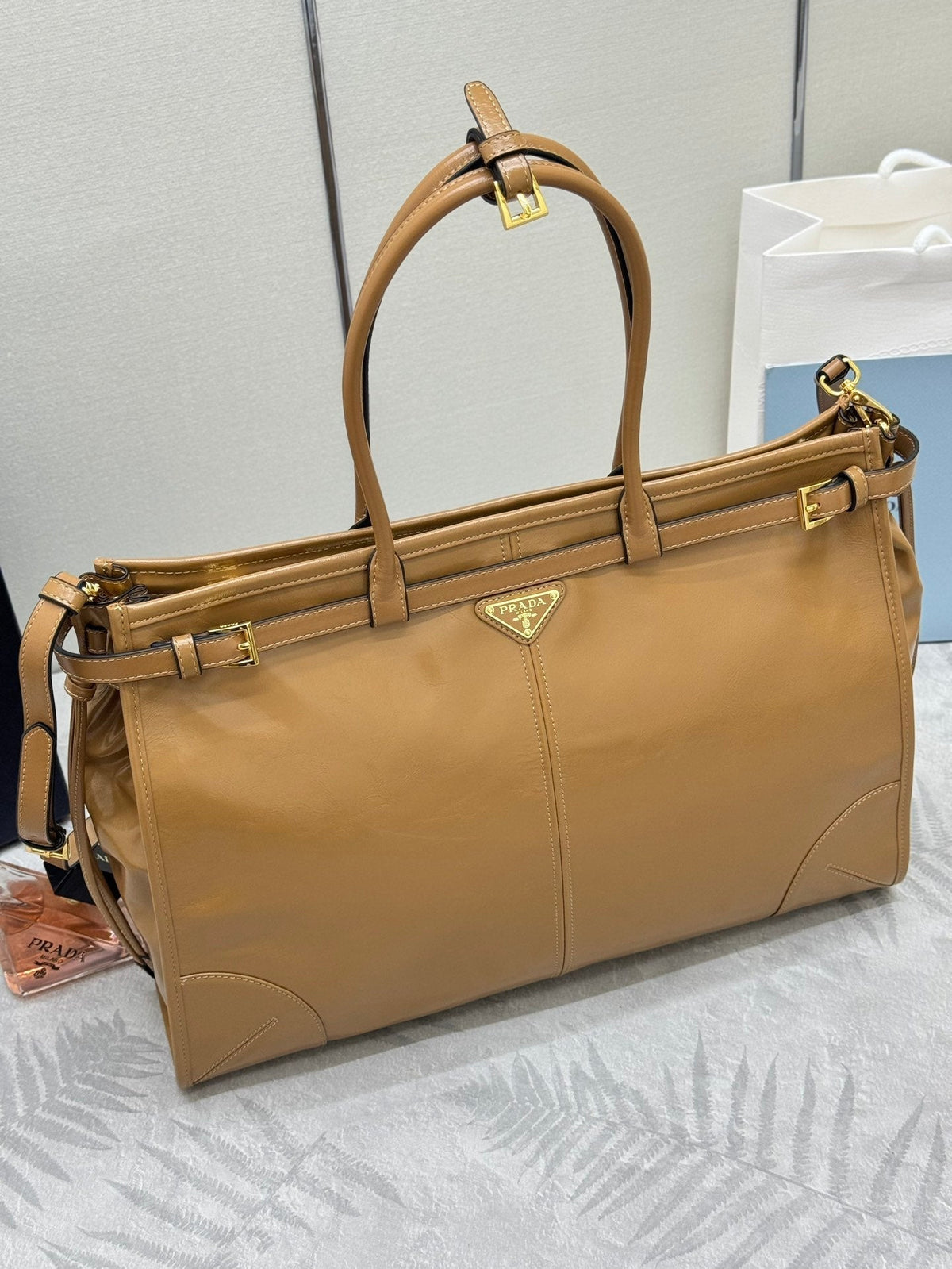 Prada Bonnie Extra-Large 42cm Brown Calfskin