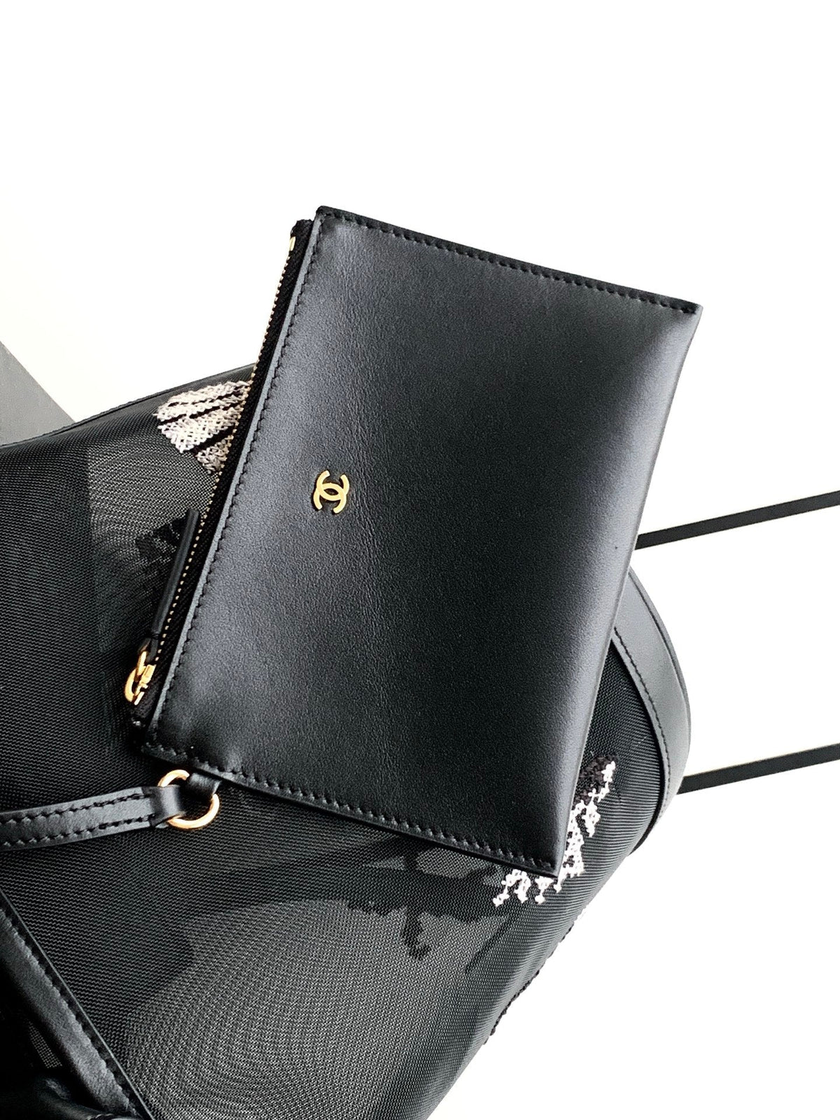 Chanel 2026 Tote Bag 31cm Black Mesh Leather 367729