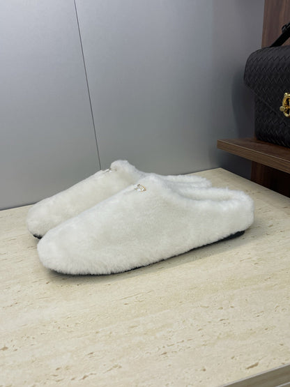 Prada 25s Slide White Shearing 551887