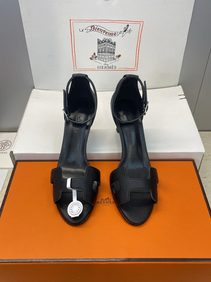 HM 26ss High Heel Sandals 70 Black Cowhide 607119