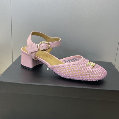CC 26 Slingback Pump 45mm Pink Beige Mesh Sheepskin 607480
