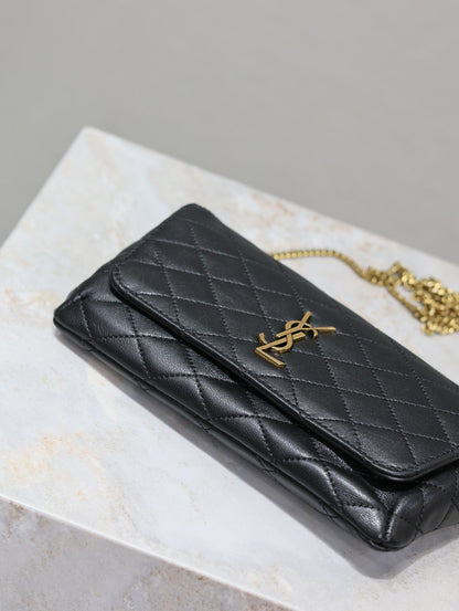 Prada Gaby Phone Bag 19cm Black Quilted Leather GHW