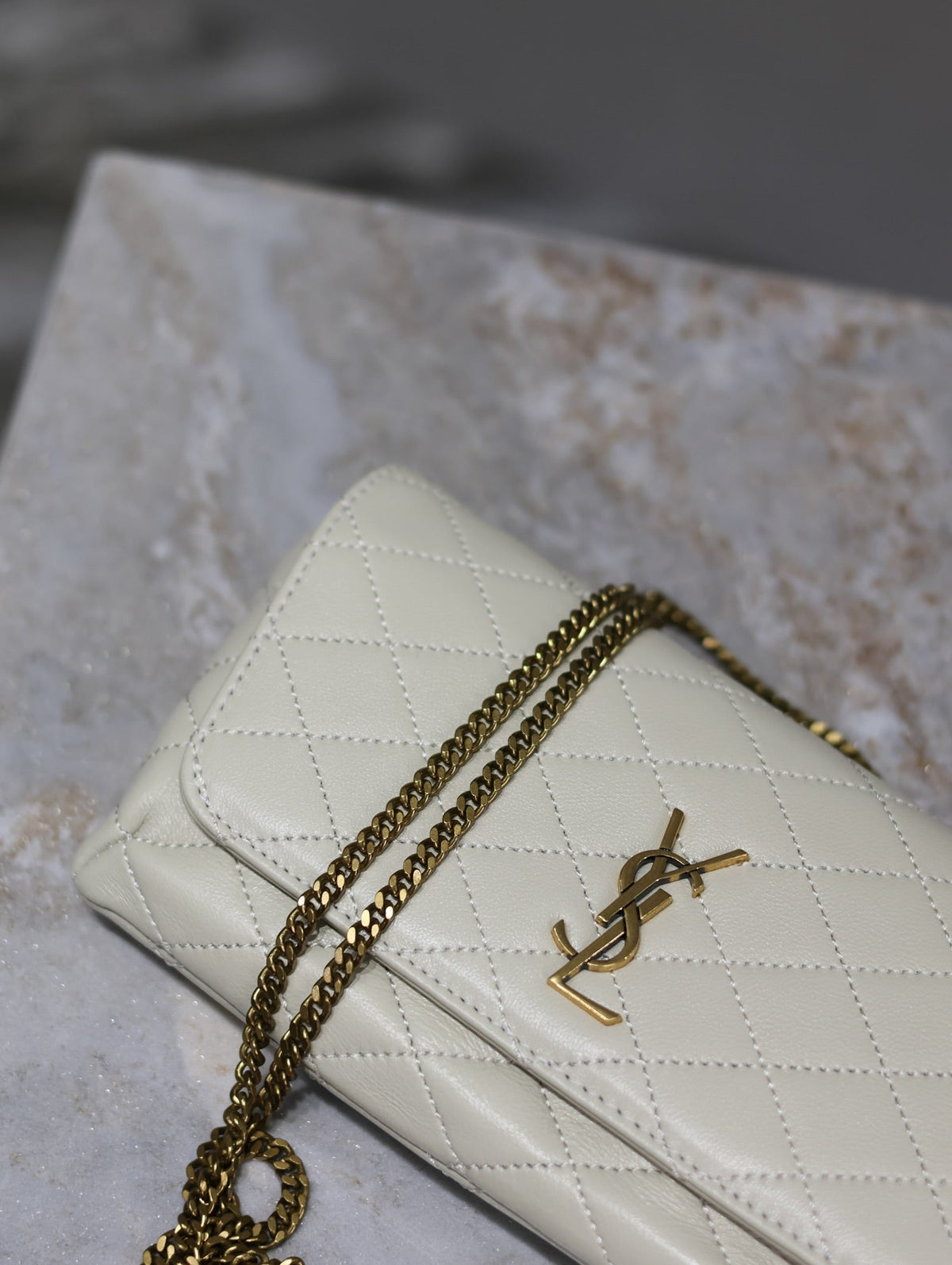 Prada Gaby Phone Bag 19cm White Quilted Leather GHW