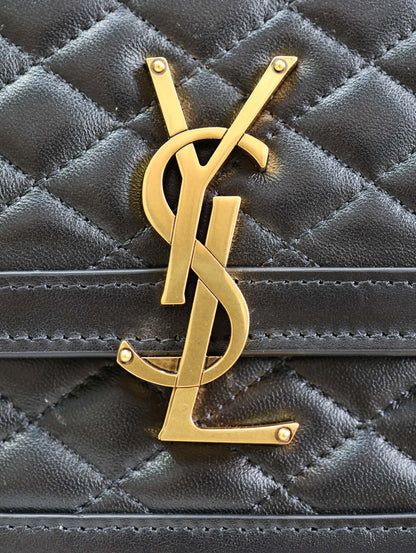 YSL Solferino Shoulder Bag Black Quited Lambskin