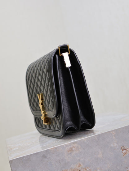 YSL Solferino Shoulder Bag Black Quited Lambskin
