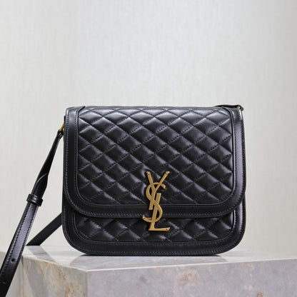 YSL Solferino Shoulder Bag Black Quited Lambskin