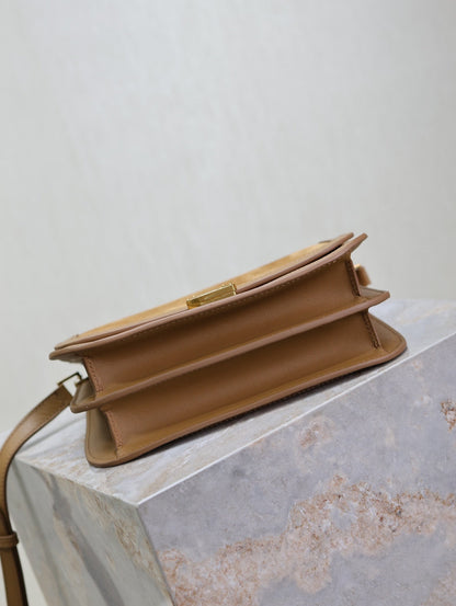 YSL Solferino Shoulder Bag Brown Suede