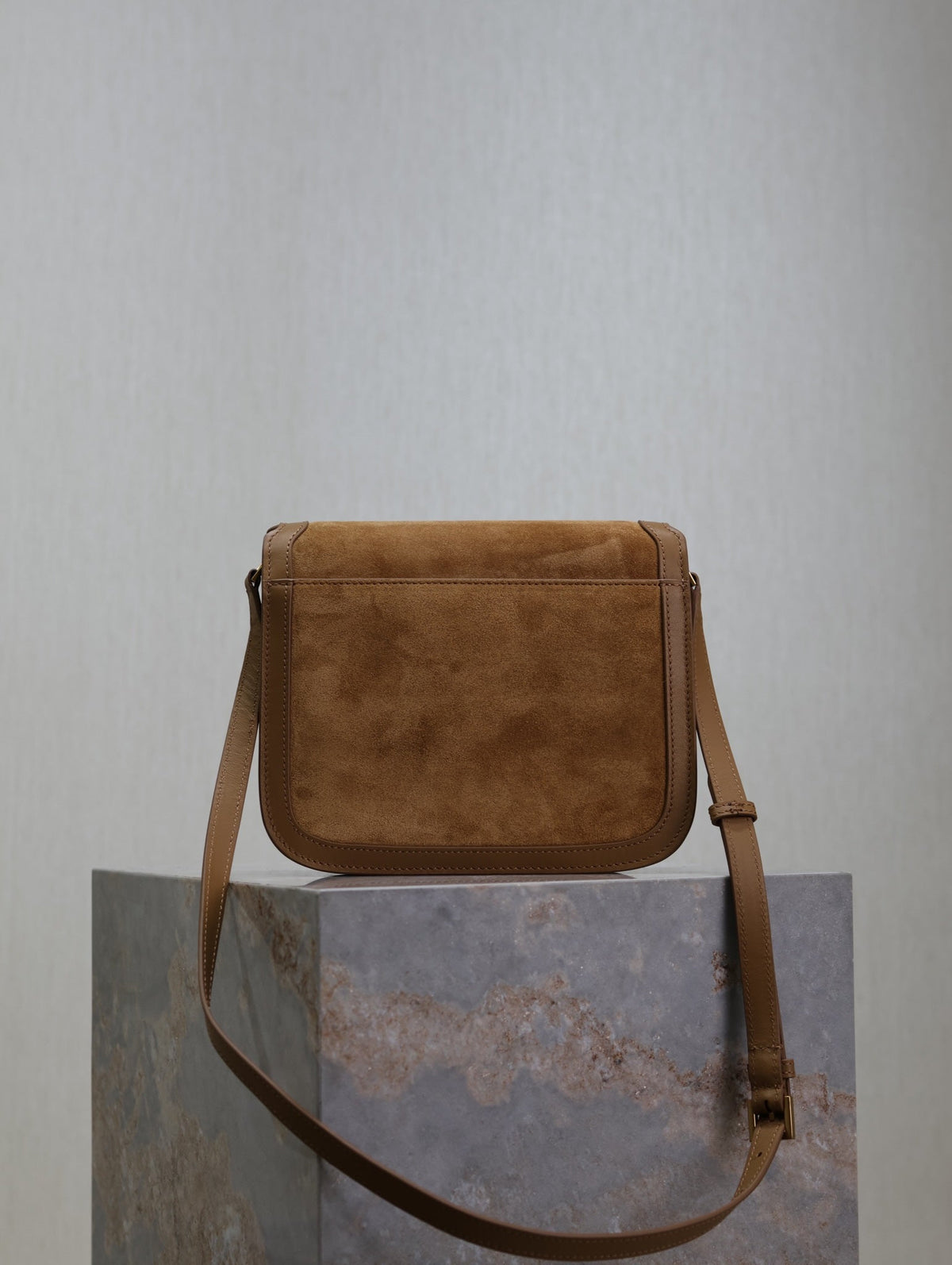 YSL Solferino Shoulder Bag Brown Suede