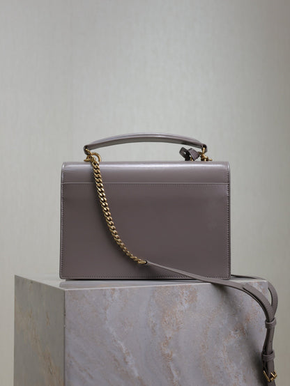 YSL Sunset Handbags 25cm Grey Cowhide