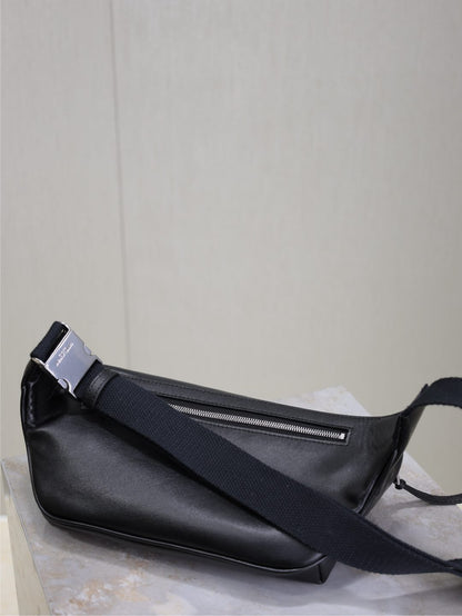 Prada Classic Belt Bag 26cm Black Lambskin