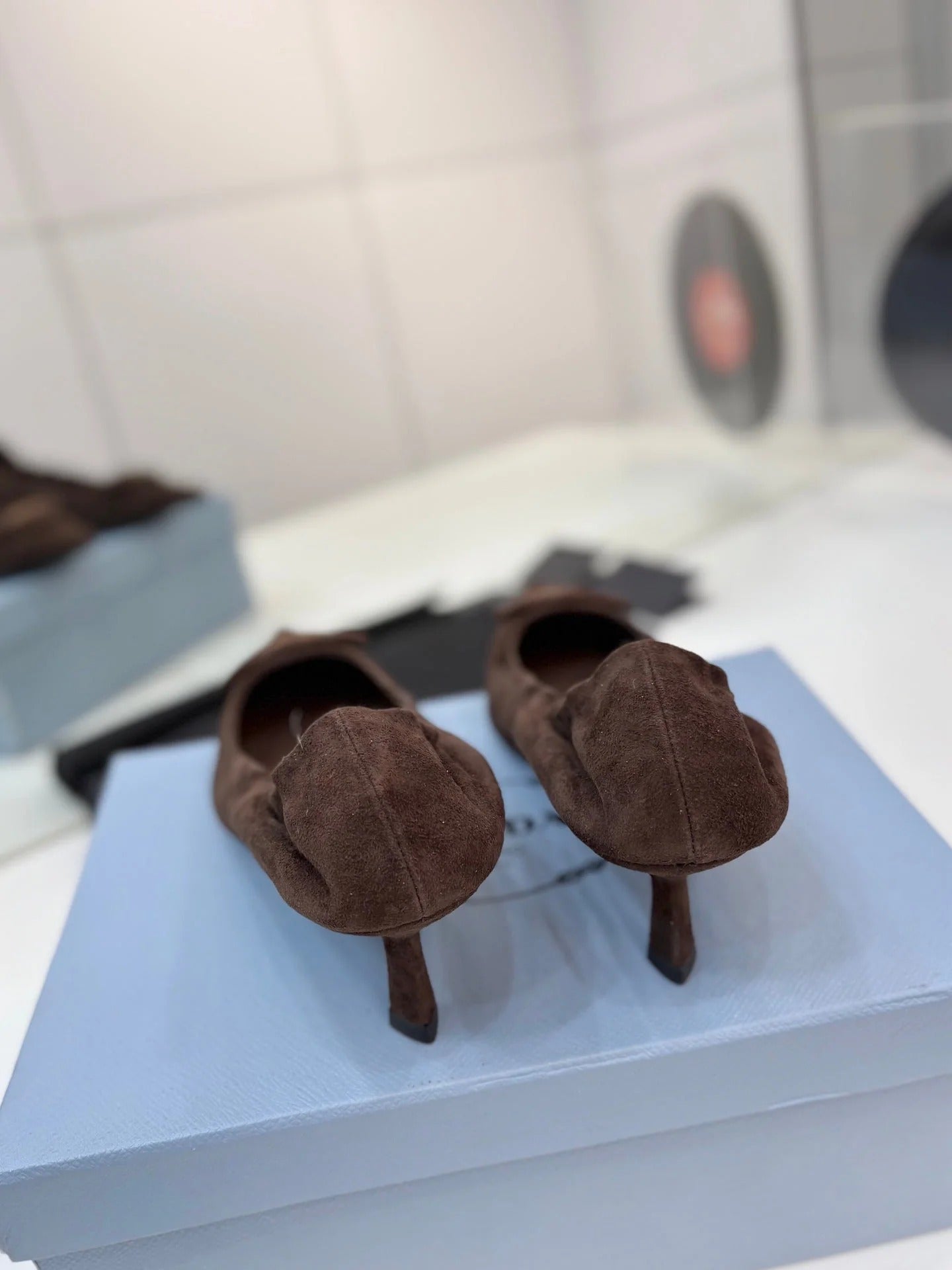 PRA 26S Pointed Toe High Heels 55 Dark Brown Suede 627134