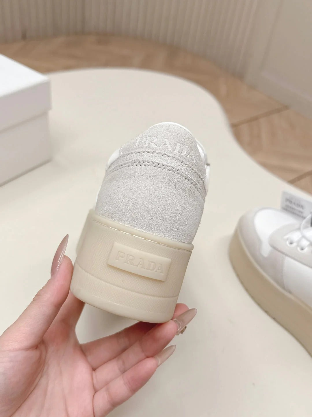 PRA 2026S Platform Sneakers 50 White Cowhide 663497