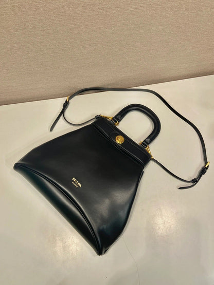 Prada 2026 Etude Tote Bag 31cm Black Calfskin 345464